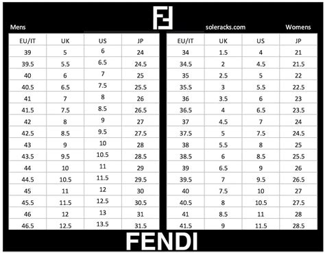 fendi size chart